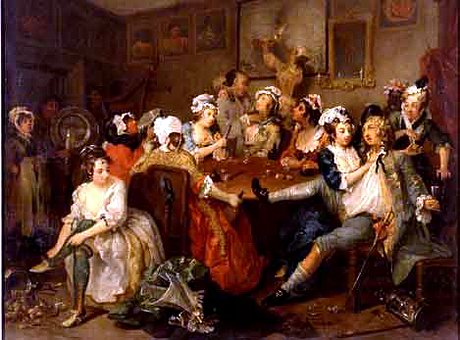 William Hogarth's A Rake's Progress iii: 'The Orgy'